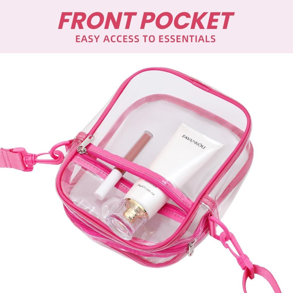 Clear Bag Stadium Approved Crossbody Shoulder Messenger Clear Purse with Adjusta - Picture 3 of 6